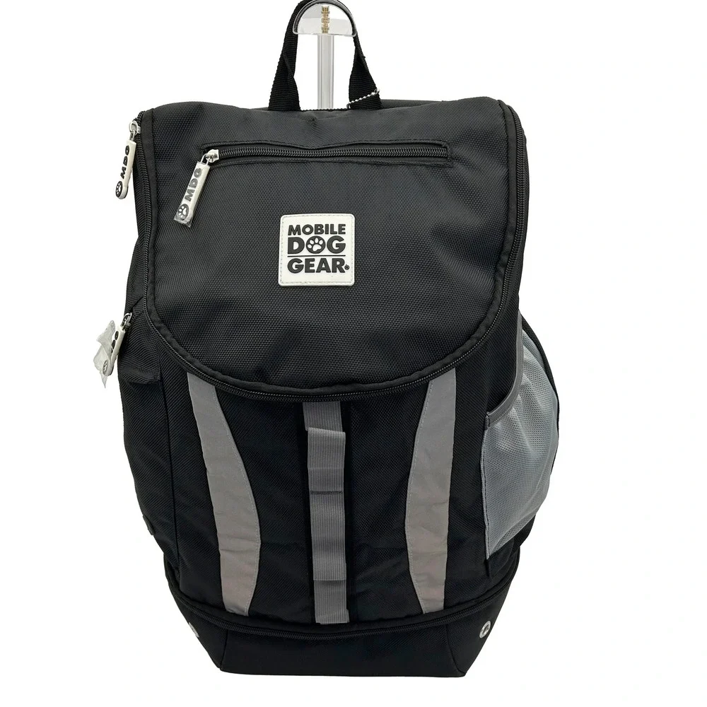 NWOT Mobile Dog Gear Drop Bottom Weekender Backpack Easy Clean Pet Bag In Black